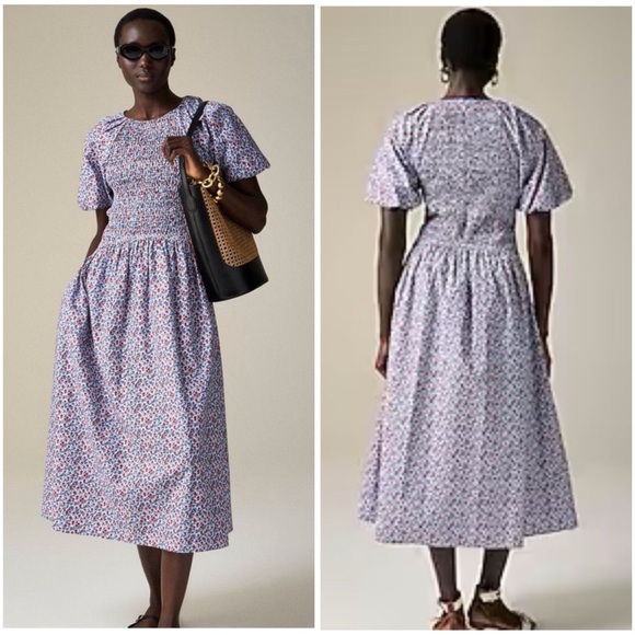 J. Crew Dresses & Skirts - J.Crew Poppy Cotton Poplin Meadow Midi Dress Size ST
